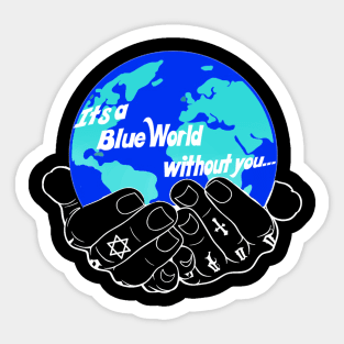 Blue World Large Logo Dark Sticker